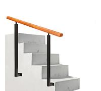 Barreaux d'escalier, Barreaux carrés en métal noir avec équerre plate ajustable 270°, colonne de rampe + main courante en bois massif - Rampes de patio, clôtures ( Couleur : Height 95cm , Size : 100cm