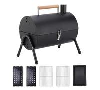 Barrel - Barbecue fumeur - Barbecue de pique-nique - Barbecue portable pour le camping, barbecue à fumée compact pour l'extérieur, barbecue polyvalent - Barbecue baril parfait pour le camping, la