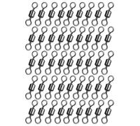 Barrel Pivotant | 50 pièces Anneaux de pivotement d'eau salée | Crochets de connexion 8 clips à anneau en forme pour pêche au chat d'eau douce, pêche à la truite de mer