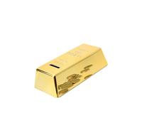 Barren Goldlings - Tirelire en forme de lingot d'or - Pour enfants - Faux bar en or - Permet d'économiser de la fortune - Bonne chance