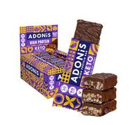 Barres Adonis Keto Riches en Protéines aux Noisettes Croquantes et Chocolat (16 Barres de 45g) | Végétalien et Keto l 100% Naturel (Double Chocolat)