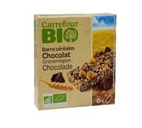 Barres Céréales Chocolat Bio 6 x 23 g - Avoine, Cacao, Sans Colorants - Encas Nomade pour Petit Déjeuner et Pause Énergétique - Lot de 4