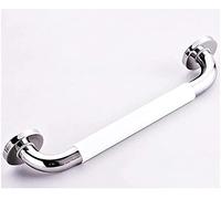 Barres d'appui, barre de douche for baignoire, rampe de support en acier inoxydable chromé poli avec poignée antidérapante en nylon for salle de bain(White,48Cm)