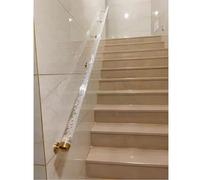 Barres d'appui murales en acrylique transparent pour escaliers d'intérieur HD Bubble Crystal 380 cm de long, design moderne pour la sécurité et le style