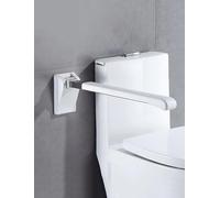 Barres d'appui pliantes en acier inoxydable pour salle de bain - Pour accessoires de chaise percée, aide à la douche