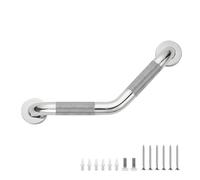 Barres d'appui pour baignoires et douches - Barre d'appui coudée de 38,1 x 40,6 cm pour personnes âgées - Barre d'appui moletée en acier inoxydable pour handicap - Centre des trous de 38,1 cm (nickel