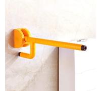 Barres d'appui rabattables antidérapantes, nylon acier inoxydable, Jaune | Fixation murale robuste, assistance toilette pour seniors et personnes à mobilité réduite