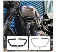 Barres de Cage de Crash pour Bonneville Bobber T100 T120 Street Twin Cup Thruxton 1200 R Moto Acier Autoroute Moteur Garde Pare-Chocs Cadre Chute Protecteurs 2016-2021 (Noir)