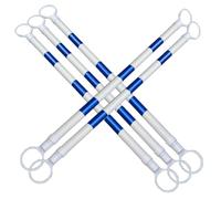 Barres de cône de sécurité télescopiques rétractables de 5,2 à 9,8 pieds, poteaux d'extension for barrière de cône de signalisation,2 4 5 6 8 10 12 16 20 pièces(Blue and White,5pcs)