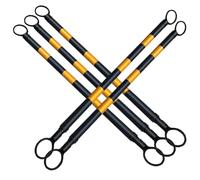 Barres de cône de sécurité télescopiques rétractables de 5,2 à 9,8 pieds, poteaux d'extension for barrière de cône de signalisation,2 4 5 6 8 10 12 16 20 pièces(Yellow and Black,5pcs)