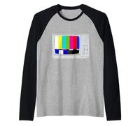 Barres de Couleur Vintage, Tube analogique, Motif de Test TV rétro Pop Art Manche Raglan