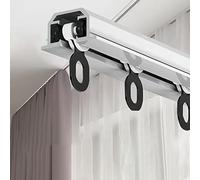 Barres de douche cachées blanches en aluminium avec 4 rouleaux lisses pour portes de terrasse, séparations de pièces, studios, appartements disponibles en tailles de 2,4 à 18 m (18 m)