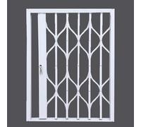 Barres de fenêtre de sécurité en aluminium blanc pour fenêtres coulissantes pliantes avec serrures, résistantes à l'ouragan, grilles de sécurité anti-cambriolage, protection de fenêtre d'extérieur (28