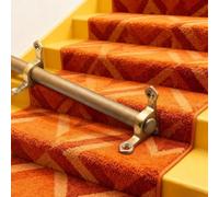 Barres de fixation en laiton pour tapis d'escalier - Bandes de fixation décoratives antidérapantes pour tapis de couloir, usage intérieur/extérieur, faciles à retirer, lot de 5, 66 cm (26 po