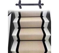 Barres de fixation pour tapis d'escalier, barres creuses pour escalier coulissant, ensemble de barres de fixation noires pour tapis d'escalier pour couloir, cinéma, habitation (105 cm / 41,3 po / 3,