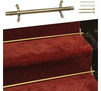Barres de Fixation pour Tapis d'escalier, élégantes Barres dorées pour Tapis de Couloir - Barres en Laiton Antique avec vis, Embouts et Supports Inclus, Lot de 3 (112 cm) pour Usage domestiq