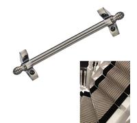 Barres de Fixation pour Tapis d'escalier, Finition Bronze Antique - Barres décoratives en Laiton brossé avec Supports et Fixations Inclus, idéales pour la rénovation d'un escalier.