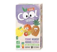 Barres de fruits bio et naturelles pour une collation saine - VITABIO Cool Fruits Pomme Mangue Ananas (12X90) 1080G - 100% naturel, sans sucres ajoutés - Lot De 3 - Vendu Par Lot