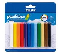 MILAN Pâte à modeler 12 barres 140 g bleu, vert, orange, violet, blanc