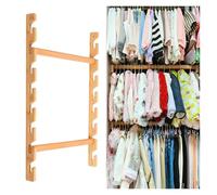 Barres de placard réglables en bois robuste avec supports de support, parfaites pour des solutions de suspension personnalisables dans les placards, balcons, crèches et bureaux pour maximiser l'espace