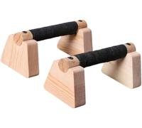 Barres de pompes de fitness, parallèles en bois, support de musculation stable, antidérapant, pour fitness, gymnastique, aérobic, culturisme, antidérapant et portable (couleur bois, 20 cm)