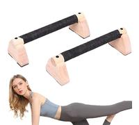 Barres de pompes Parallettes - Poignées d'exercice, outil de force de préhension en bois, équipement de fitness au sol, accessoire de stabilité de base | Station d'entraînement de gymnastique à domici