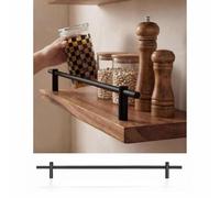 Barres de Protection pour étagères, Bordures décoratives - Lot de 2/4/6/8/10 Barres en Aluminium Noir, Longueur 35,5 à 106,5 cm, Entre-Axes de 48 cm, idéales pour protéger Les étagères et la