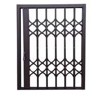 Barres de sécurité coulissantes Grises 60 80 100 120 140, fenêtre Pliante verrouillable en Aluminium pour la sécurité de la Maison, Grille de sécurité pour Chambre d'enfant (120 x 110 cm)