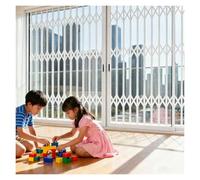 Barres de sécurité pliables en aluminium for fenêtres, barrière de protection antivol et à l'épreuve des enfants for la maison, le sous-sol(W80xH150cm/32x59in)