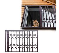 Barres de sécurité pliables en métal pour animaux de compagnie - Grilles de fenêtre antivol rétractables pour l'extérieur, protection de fenêtre et clôture de protection.