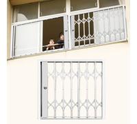 Barres de sécurité pliables pour fenêtres - Filet de sécurité enfant extensible et pratique pour l'extérieur - Clôtures de sécurité résistantes aux ouragans