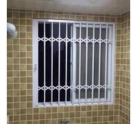 Barres de sécurité télescopiques réglables pour fenêtres et portes - Barrière de sécurité pliable verrouillable en aluminium durable et anti-effraction (121 cm 147 cm) - Verrou de prévention des