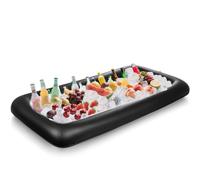 Barres de Service Gonflables avec Bouchon de Vidange, 130 x 62 x 12 CM Bar a Glace Gonflable, Buffet, Salade, Boissons et Nourriture Plateau, pour Fête, Pique-Nique, Camping