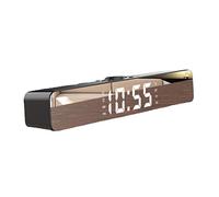 Barres De Son Réveil, Barre De Son LED TV Haut-Parleurs Bluetooth Home Cinéma Barre De Son Radio FM Réveil Caisson De Basses sans Fil pour TV Et Home Cinéma,Noir