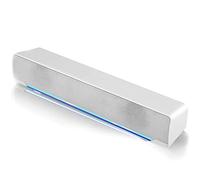 Barres de Son, USB Enceintes Soundbar Filaire Portable avec Entrée 3,5 mm Home Cinéma Bass Surround Music Player Soundbar Haut-Parleur pour PC, Tablette, Smartphones, MP4, MP3, etc.(Blanc)