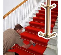 Barres de Tapis d'escalier, Ensemble de 16 Barres en Laiton Antique avec Supports, Barres de sécurité sur Mesure pour marches en béton et en Bois, Longueur 127 cm (50 po), idéales pour Une d