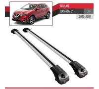 Barres de Toit - ACE-1 - Compatible Nissan Qashqai 2 (J11) - Aluminium - Gris - Charge utile < 300 kg