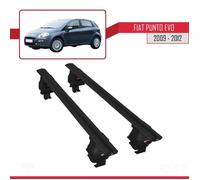 Barres De Toit - Ace-4 - Fiat Punto Evo (199) 2009-2012 - Aluminium - Noir - Charge < 300 Kg