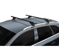 Barres de toit Aluminium Noir pour Seat Leon ST Break de 2012 à 2020 - avec barres longitudinales.