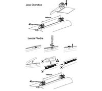 Barres de toit AURILIS TREK compatibles avec Jeep Cherokee XJ 1984-2001 compatibles avec Lancia Phedra 2002-2010 Alu