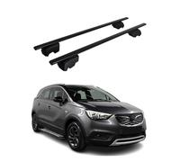 Barres de toit - Compatible avec Opel Crossland X 2017-2021 - Porte-vélos - Coffre de toit - Pièces de toit - Acier de qualité supérieure - Noir - 2 TLG 75 kg