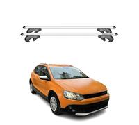 Barres de Toit Compatible avec VW Polo 6R Cross 2009-2017 90kg Aluminium Gris 2tlg