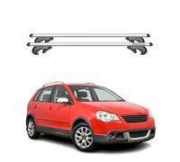 Barres de Toit Compatible avec VW Polo 9N3 Cross 2006-2009 90kg Aluminium Gris 2tlg