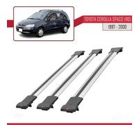 Barres De Toit - Fly - Modèle Railing - Compatible Toyota Corolla Spacio - 3 Barres - Aluminium Gris