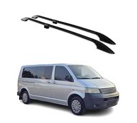 Barres De Toit Longitudinales compatibles avec VW T5 T6 T6.1 Transporter Multivan Caravelle 2003-2024 L2 Aluminium Noir 2X