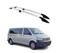 Barres De Toit Longitudinales compatibles avec VW T5 T6 T6.1 Transporter Multivan Caravelle 2003-2024 L2 Aluminium Gris 2X