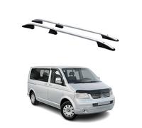 Barres de Toit longitudinales compatibles avec VW T5 T6 Transporter Multivan Caravelle 2003-2024 L1 Aluminium Noir 2Pcs