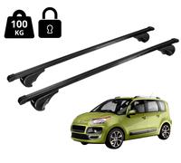 Barres de toit Nordrive N15030 Pour C3 Picasso 2009-2017 Serrure Noires 120 cm