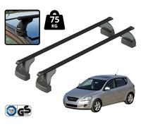 Barres de toit Nordrive pour Kia Cee'd 5 portes 2007-2012 Acier noires 75 kg