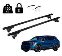 Barres de toit Nordrive pour Kia Sorento 2024 Noir Antivol 100 kg 127 cm